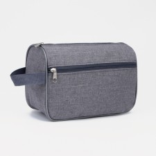 Lightning cosmetic bag, external pocket, gray color
