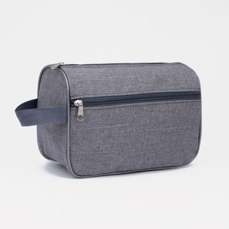 Lightning cosmetic bag, external pocket, gray color