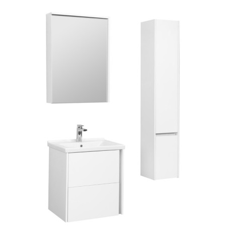 Aquaton Stone Carder Mirror, 60 cm, white color-5