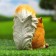 Garden figure "Squirrel with nuts" 17x8.5x16cm