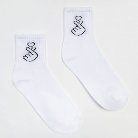 Women's socks minku "with love" color white, size 36-37 (23 cm)