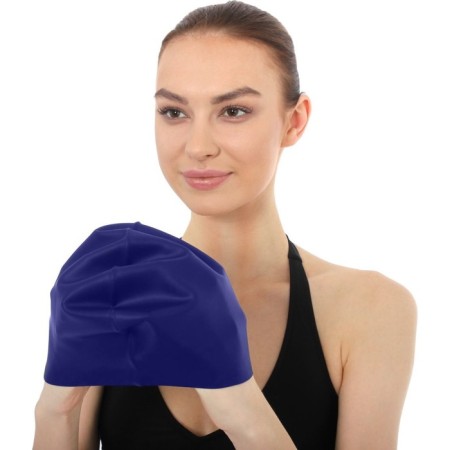 Bradex swimming cap, silicone, dark blue-10