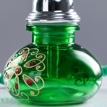 Hookah Flower Fields, 26 cm, 1 pipe and flask-shaw green, silver mine-1