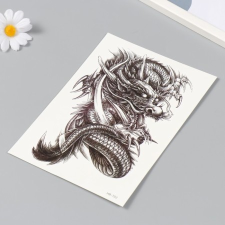 Black Black Dragon Black Tattoos 15x21 cm-1