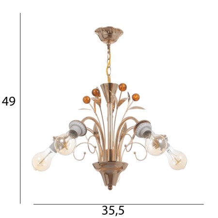 Glori chandelier BP 5x40W E27 Gold Model: 2600545-8