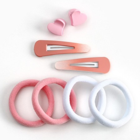 Hairpins, elastic bands, hair crab "tender", pale pink tones-2