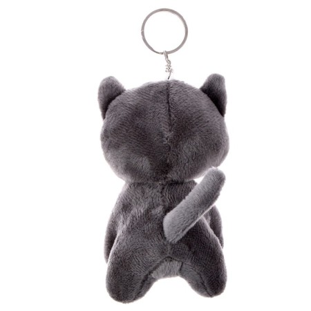 Soft toy "Cat with a butterfly", on a key fob, 10 cm, Mix color-1