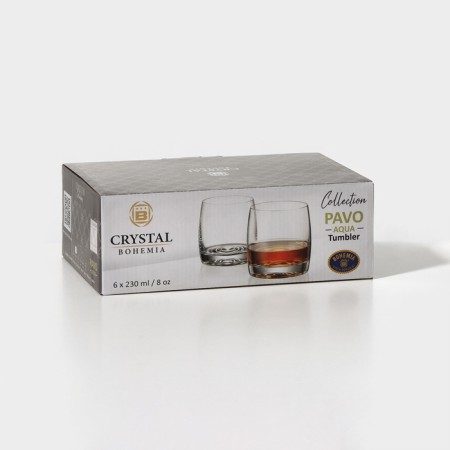 A set of glass glasses for whiskey Pavo Aqua, 230 ml, 6 pcs-5