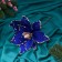 Decor "Winter Flower" edge shine, 18x20 cm, blue