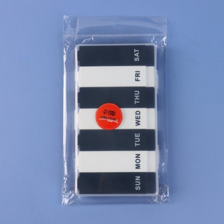 Airman - Organizer "Week", English letters, 19.5 × 11 × 2.5 cm, 7 removable sections, black/white color-5