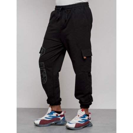 Joggers male, size 56, black color-8
