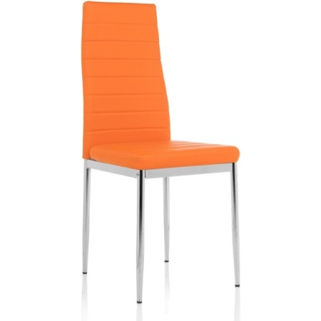 Stool on the metal frame DC2-001 Metal/Ecokozha, chrome/orange 41x45x96 cm