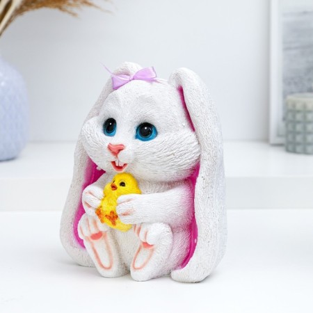 Piggy bank "Bunny with chicken" 12x16x18cm-1