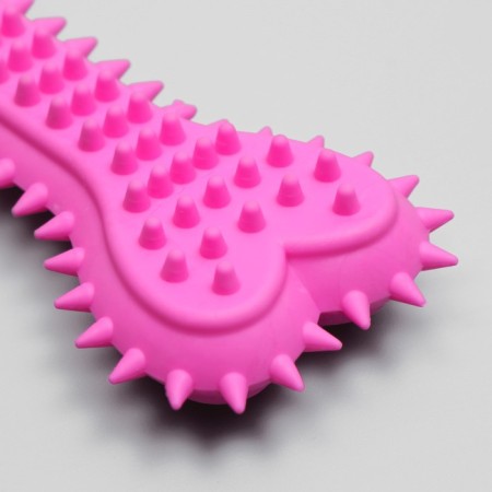 Chewing toy castle "bone with spikes", 15 x 6 x 2.5 cm, pink-2
