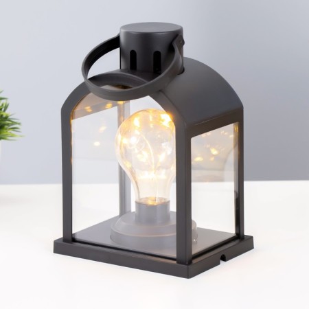 Nightlight "lantern" LED from batteries 3HAAA Black 9.5x13x18 cm Risalux-1