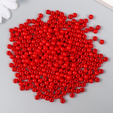 Set of beads "needlework" plastic, diameter 5 mm, 25 g, scarlet-1