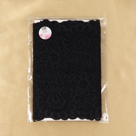 Lace elastic fabric, 195 mm × 2.7 ± 0.5 m, black color-4