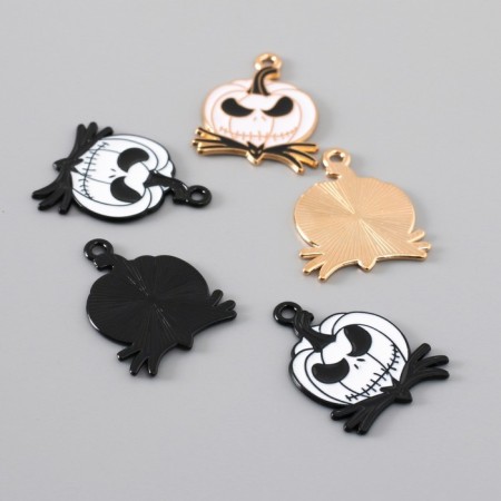 Decor for creativity Metal "Terrible Pumpkin" enamel mix 2.7x2 cm-1