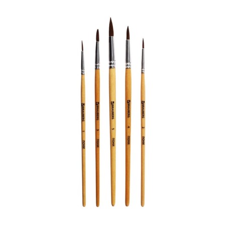 Set of brushes "Pony", 5 pieces, Brauberg (round, No. 1, 2, 3, 4, 5), blister-7