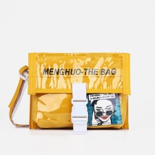 Youth bag with zipper, yellow color