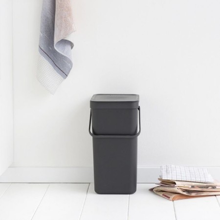 Garbage bucket Brabantia Sort & Go, built -in, gray color, 16 liters-5