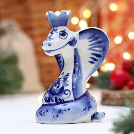 Souvenir "Snake with the Crown", Gzhel-1
