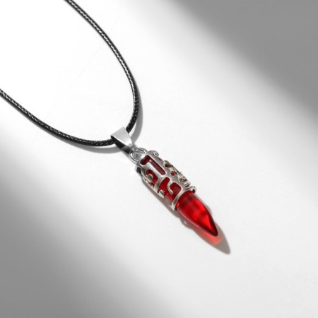 Piece on the cord "Claw" Protection, red color in black silver, 40 cm