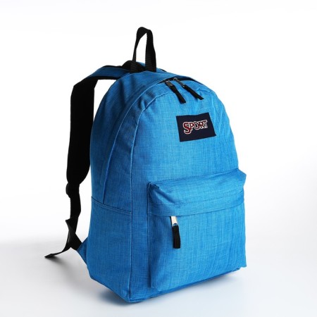 School backpack of textiles with lightning, external pocket, blue color-2
