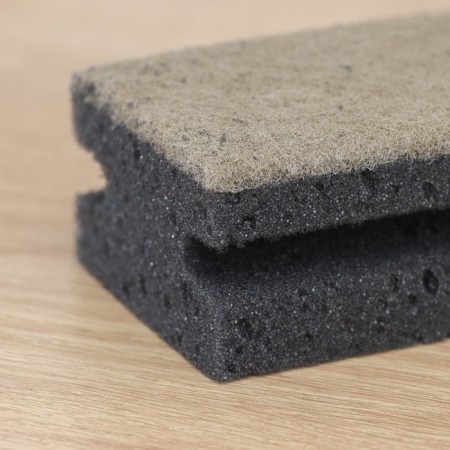 Household sponge with a cleaning layer of Raccoon "Loft", 1 pc, 15 × 7 × 4.5 cm, profile, bureaucratic foam-4