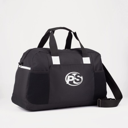 Sports bag, lightning department, 5 outer pockets, long belt, black color
