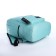 A backpack with a zipper, an outer pocket, 2 side pockets, a turquoise color