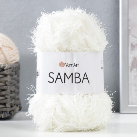 Yarn "Samba" 100% polyester 150m/100g (830 dairy)-4