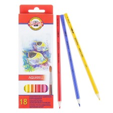 Pencils Watercolor 18 colors Koh-I-Noor 3717 