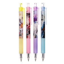 Automatic gel handle Calligrata, 0.5mm, blue rod, anime case 