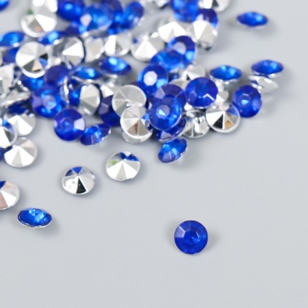 Decor for creativity in the bottle "Rhinestones. Bright blue" set 250 pcs d = 0.6 cm 4x3x3 cm-1