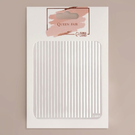 Nail stickers "strips", metallized, silver color-2