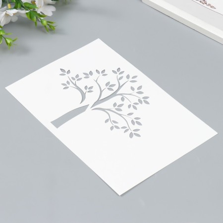 Plastic stencil "tree" 24x16 cm-1
