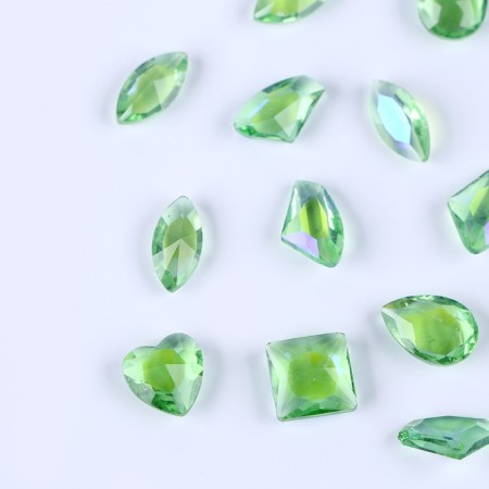 Decorative pebbles for creativity, set of 15 pcs., The color is light green, stones-from 6 to 14 mm-1