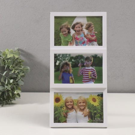 Photo frame plastic in 3 photos "Trio" 10x15 cm (16.5x33.5 cm)