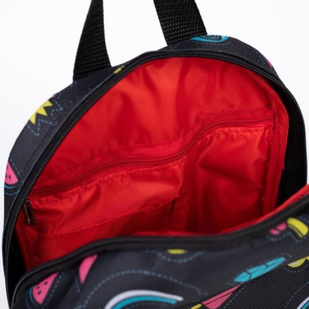 Baby backpack on lightning, 2 outer pockets, black color-4