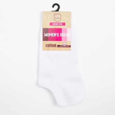 Women's socks "trackers", white color, size 23-25-4