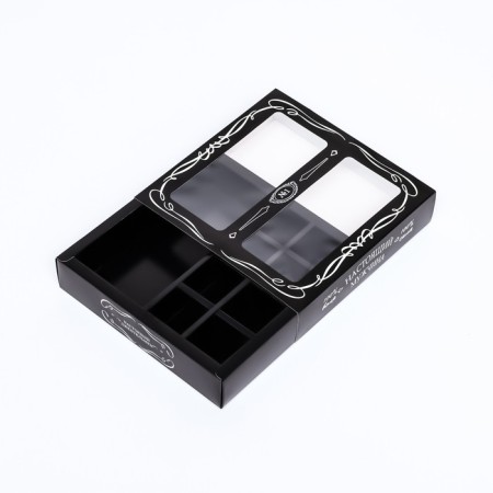 Box for 8 sweets + chocolate, with a window, "real man" 17.7 x 17.8 x 3.8 cm-3