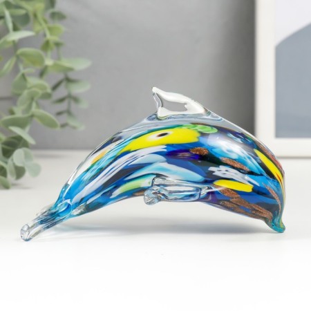 Souvenir glass "Dolphin multicolor" under the Muranian glass mix 8.5x12 cm-5