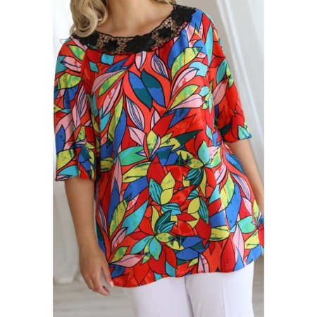Female blouse, size 46, red color-5
