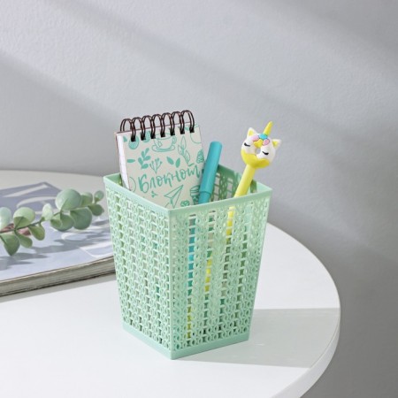 Storage basket "Weaving", plastic, 9 × 9 × 12 cm, color mix