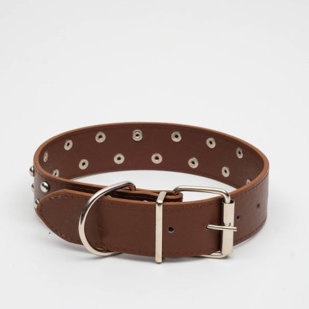 The riveted collar in 2 rows, 63.5 x 3.8 cm, brown-1