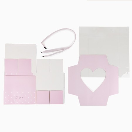 Box for flowers with a mold liner and PVC lid "Love", 23.5 x 23.5 x 15 cm-4