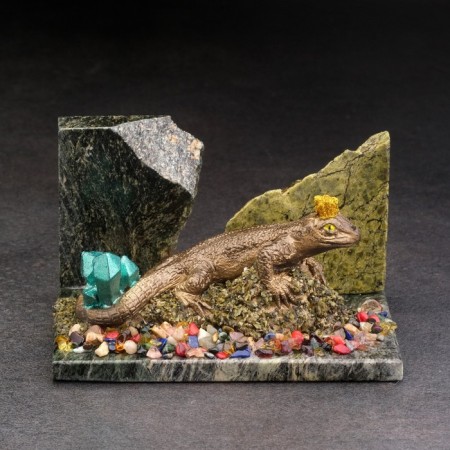 Souvenir "Lizard", 8x12x5 cm, coil, gypsum-5