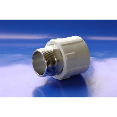 Combined "Politek" coupling, polypropylene, 32 mm x 1 ", external thread