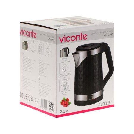 Electric kettle Viconte VC-3295, plastic, Metal flask, 2 l, 2000 watts, black-7